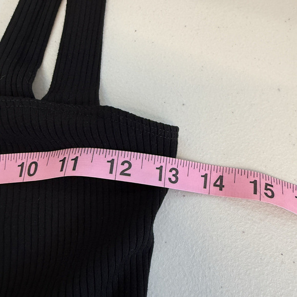 Reformation Essie Jumpsuit Womens Size S Black Ribbed Knit Flare Stretch New - Picture 8 of 9